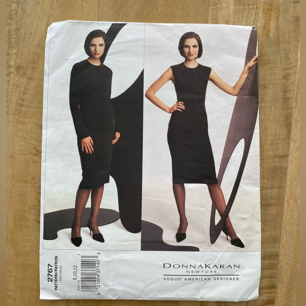 UNCUT Vogue Donna Karan Pattern V2767 Jacket Top Skirt Suit Sz 8-12 Uncut